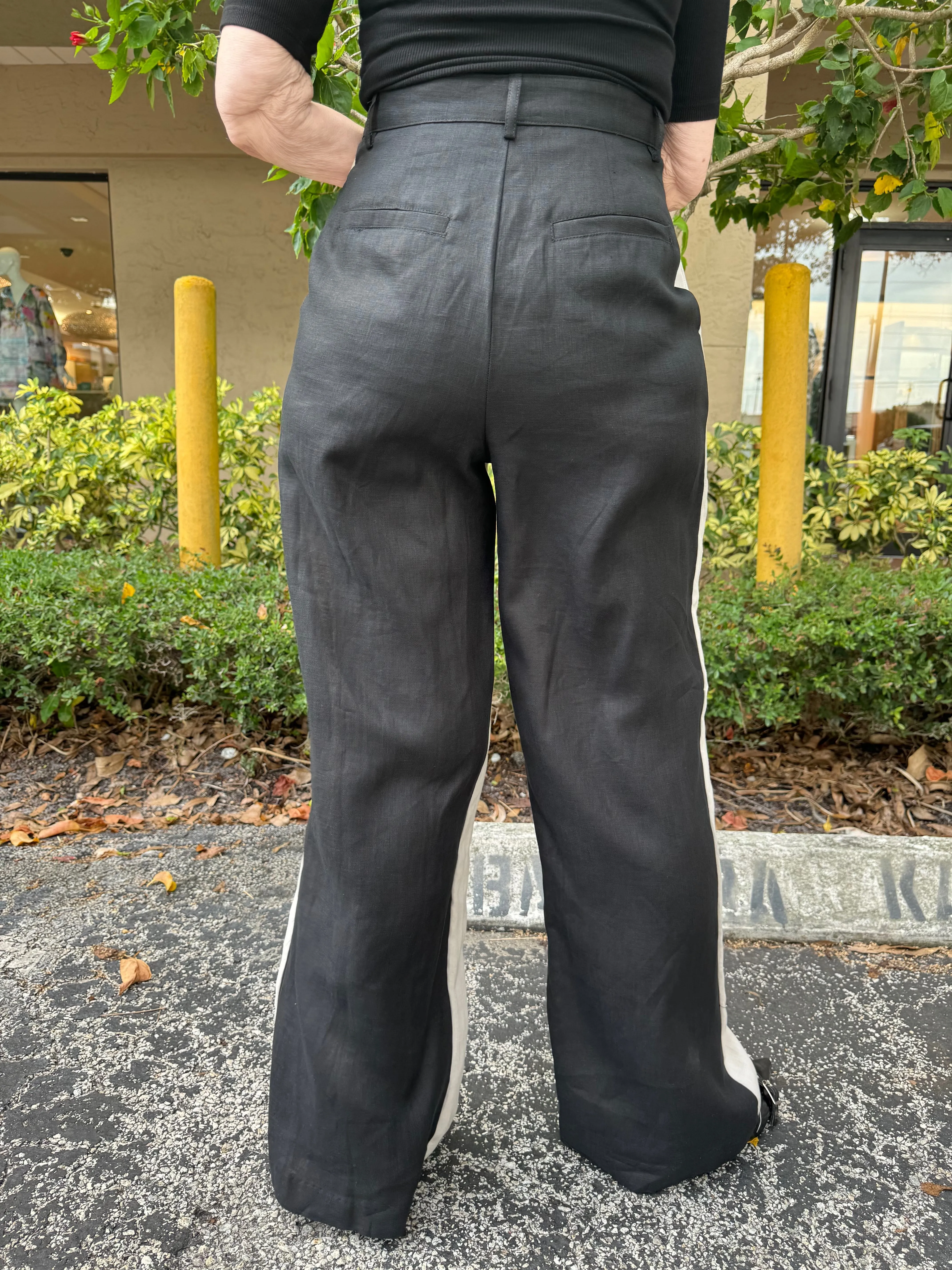 Linen Colorblock Trouser