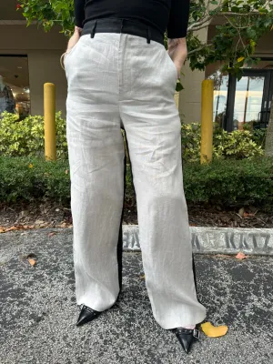 Linen Colorblock Trouser