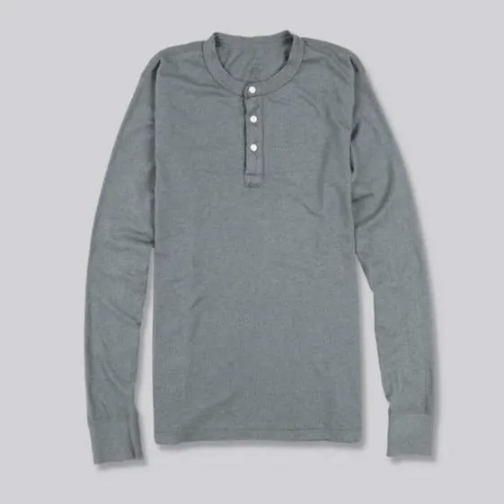 L/S Heather Jersey Henley (Pine)