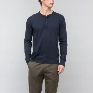 L/S Supima Jersey Henley (Navy)