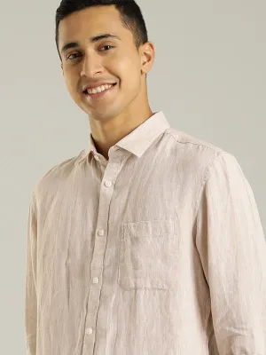 Men Solid Full Sleeve Linen Shirt