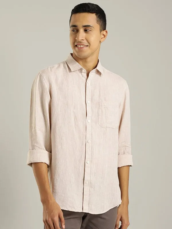 Men Solid Full Sleeve Linen Shirt