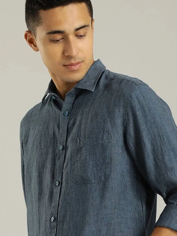 Men Solid Full Sleeve Linen Shirt
