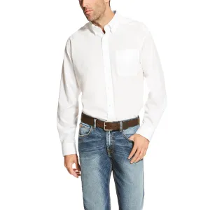Men's White Wrinkle Free Solid Long Sleeve