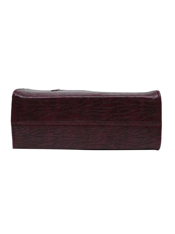 MINI WESST Women's Beautiful Maroon Textured PU Tote Bag