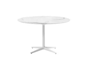 Multiplo Outdoor Medium Round Table - Base with Spokes - Stoneware