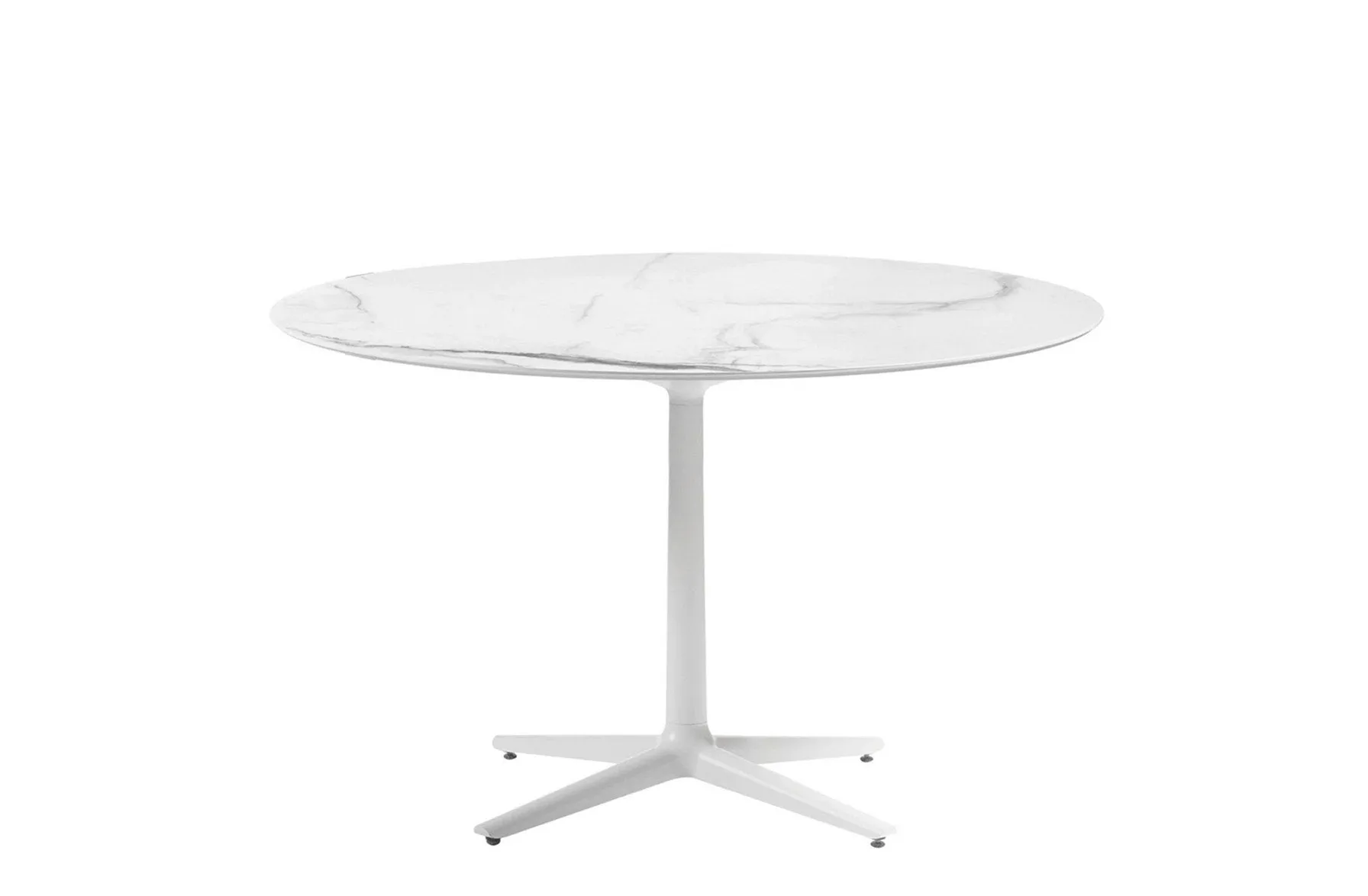 Multiplo Outdoor Medium Round Table - Base with Spokes - Stoneware