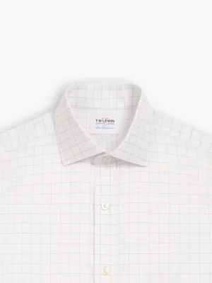 Non-Iron Blue & Pink Double Check Oxford Regular Fit Single Cuff Classic Collar Shirt
