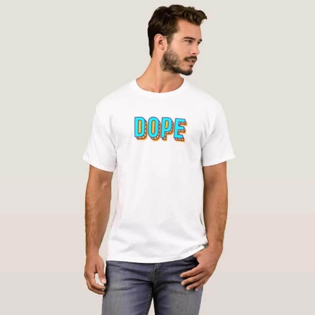 Nutcase Designer Round Neck Men's T-Shirt Wrinkle-Free Poly Cotton Tees - DOPE
