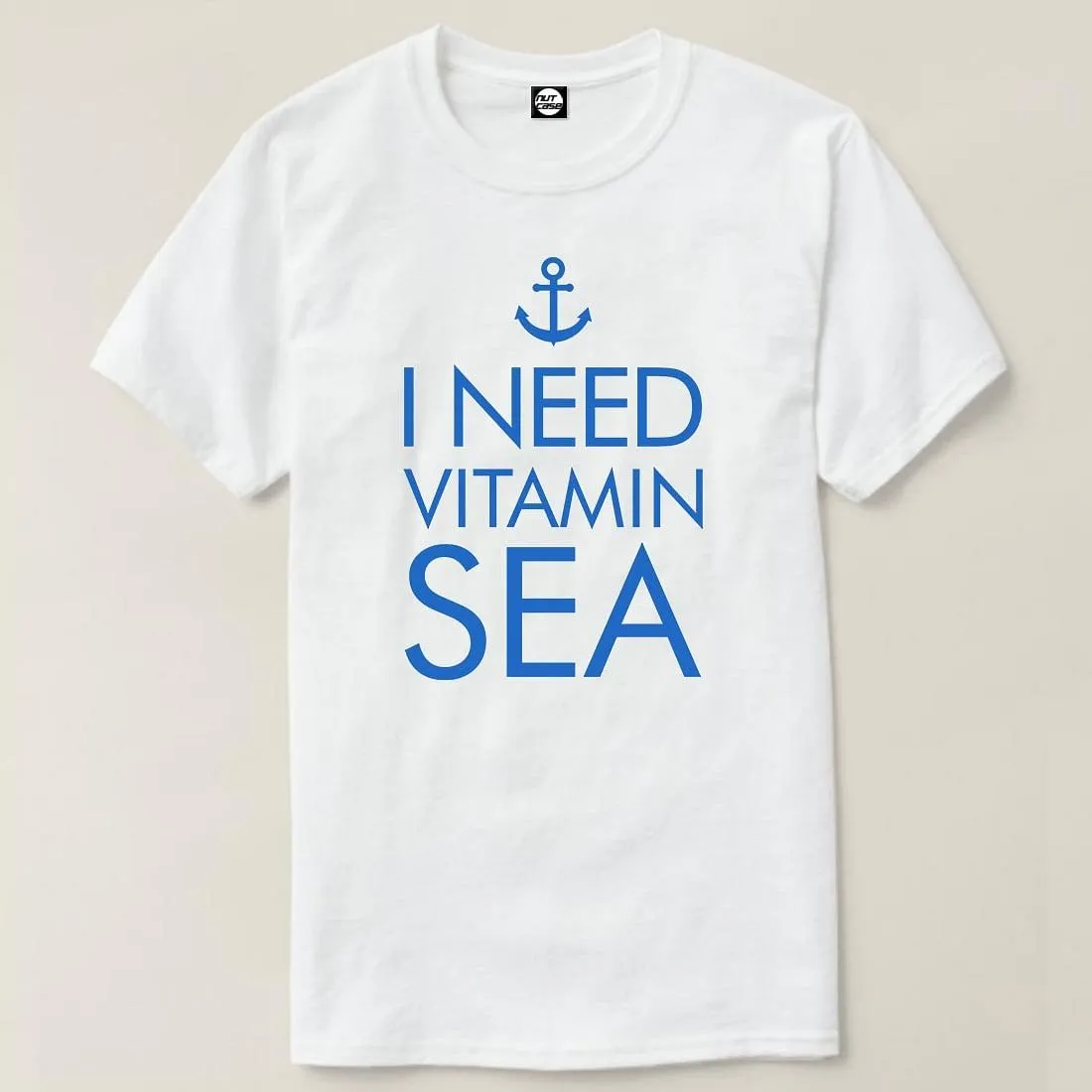 Nutcase Designer Round Neck Men's T-Shirt Wrinkle-Free Poly Cotton Tees - I Need Vitamin Sea