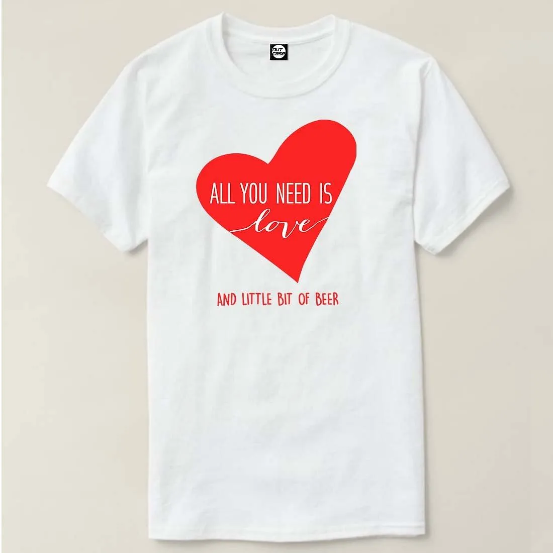 Nutcase Designer Round Neck Men's T-Shirt Wrinkle-Free Poly Cotton Tees - Love and Little Beer