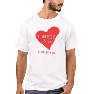 Nutcase Designer Round Neck Men's T-Shirt Wrinkle-Free Poly Cotton Tees - Love and Little Beer