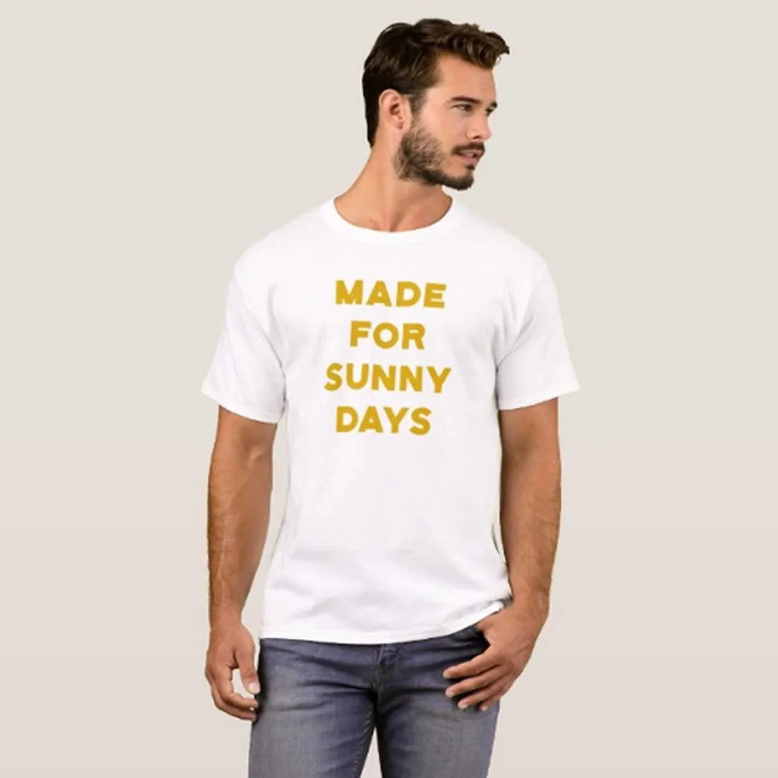 Nutcase Designer Round Neck Men's T-Shirt Wrinkle-Free Poly Cotton Tees - Made for Sunny Days