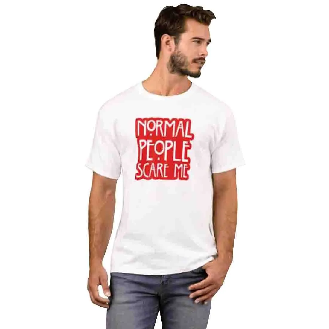 Nutcase Designer Round Neck Men's T-Shirt Wrinkle-Free Poly Cotton Tees - Normal People
