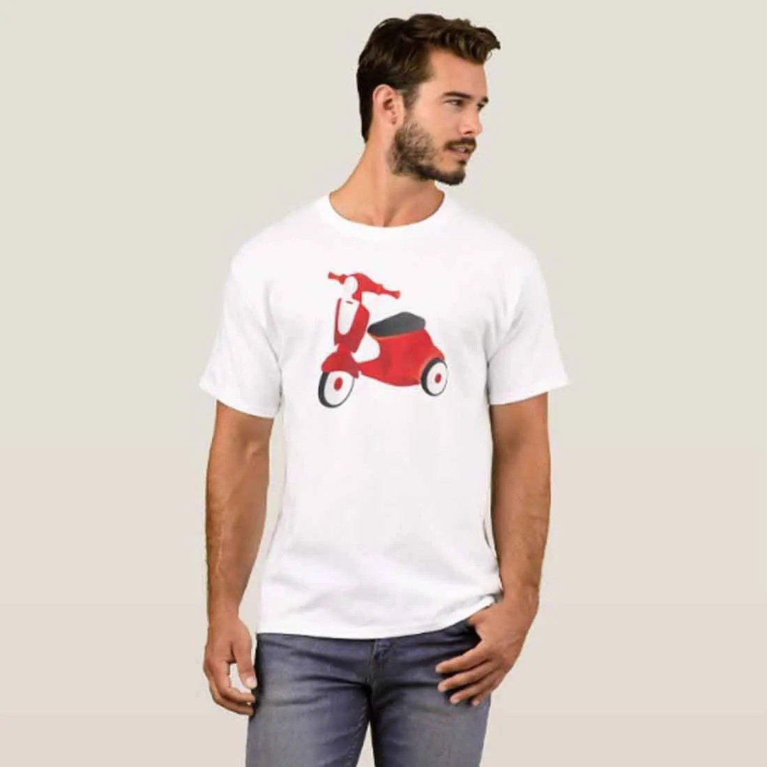 Nutcase Designer Round Neck Men's T-Shirt Wrinkle-Free Poly Cotton Tees - Old Motor Cycle