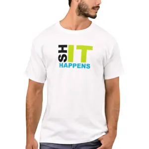 Nutcase Designer Round Neck Men's T-Shirt Wrinkle-Free Poly Cotton Tees - Shit Happens