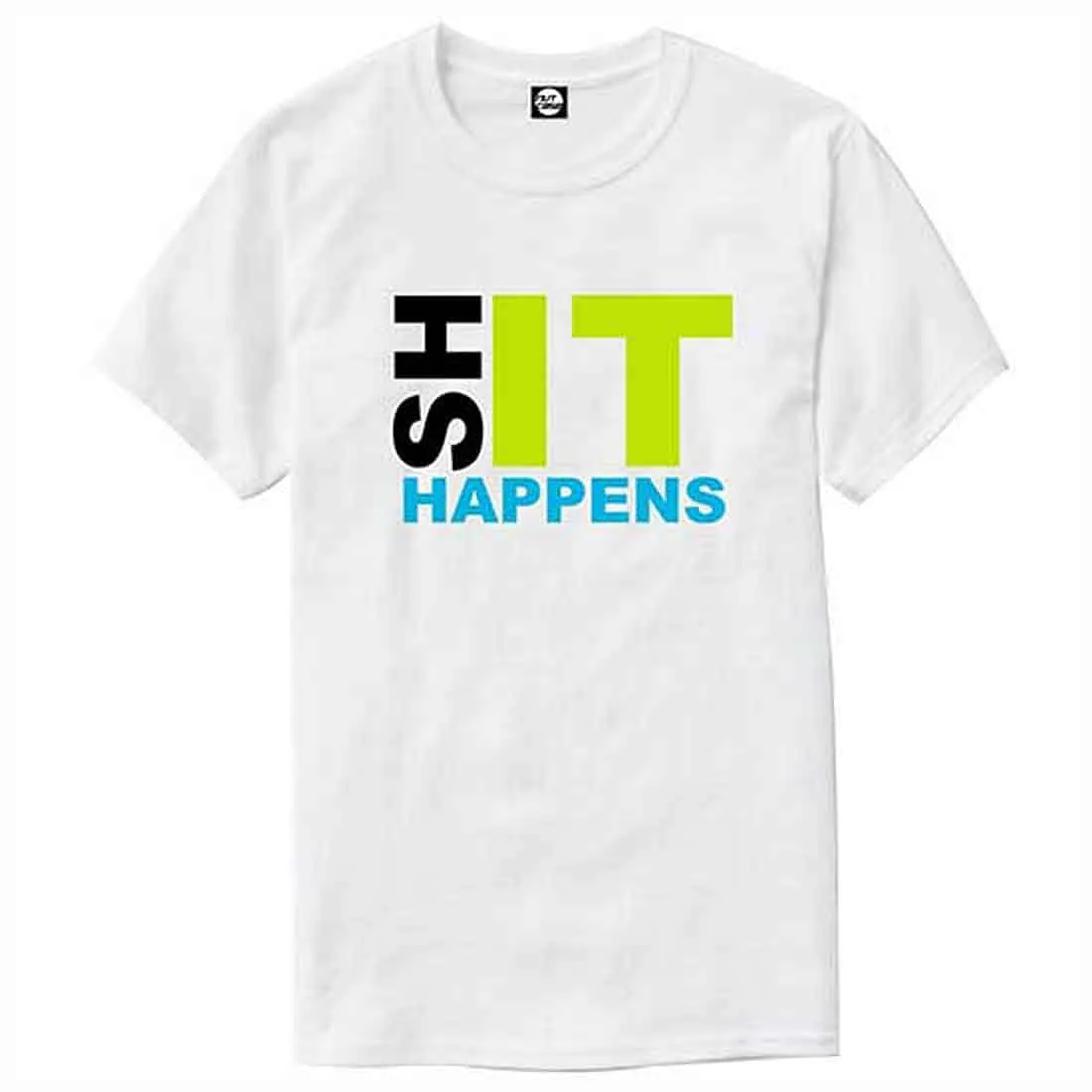 Nutcase Designer Round Neck Men's T-Shirt Wrinkle-Free Poly Cotton Tees - Shit Happens