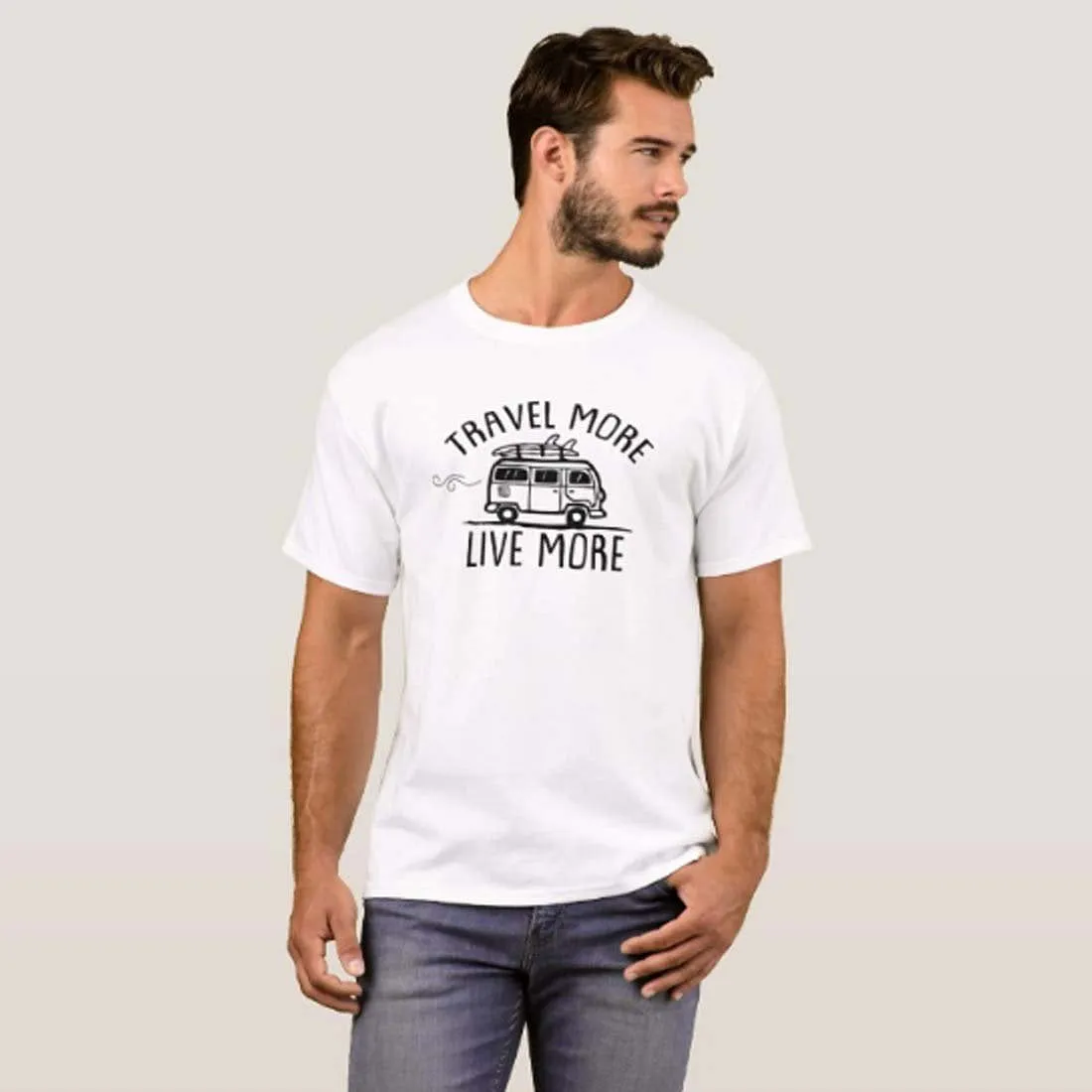 Nutcase Designer Round Neck Men's T-Shirt Wrinkle-Free Poly Cotton Tees - Travel More Live More