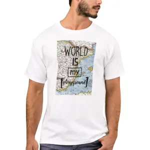 Nutcase Designer Round Neck Men's T-Shirt Wrinkle-Free Poly Cotton Tees - Wolrd is My Playground