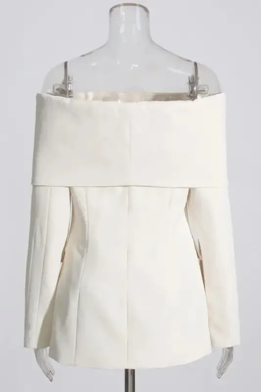 Off Shoulder Single Breasted Blazer