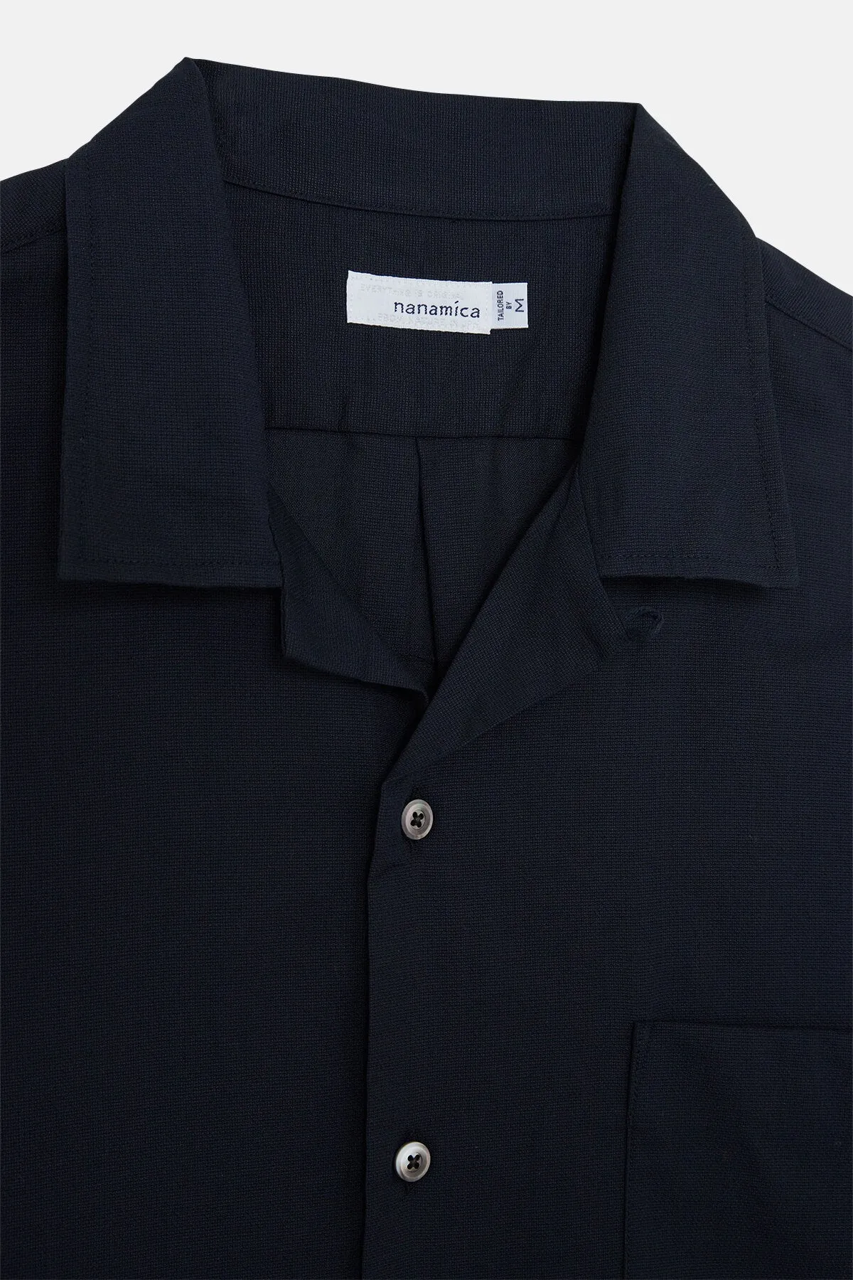 Open Collar Panama Shortsleeve Shirt