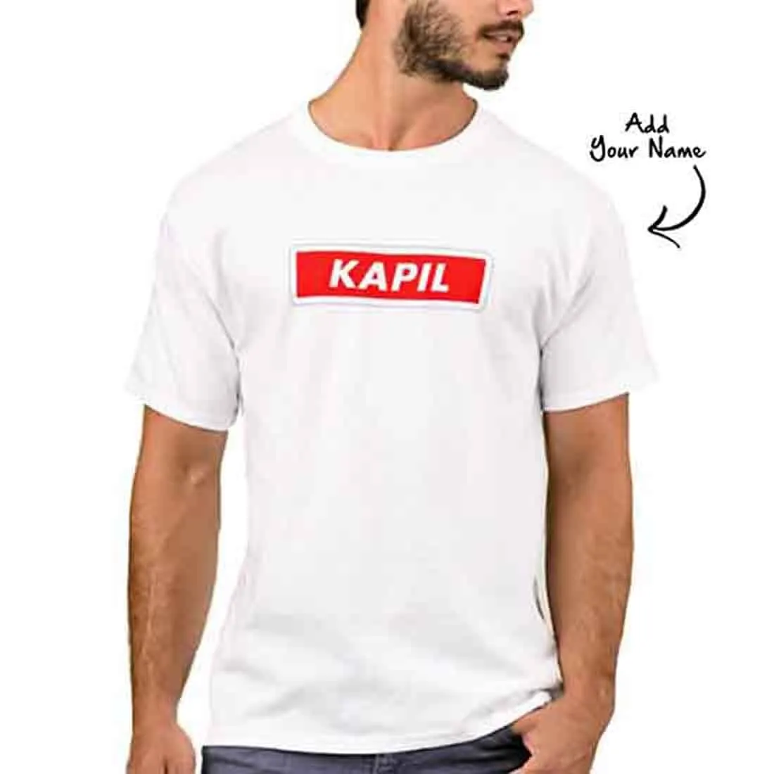 Personalized   Men's T-Shirt Poly Cotton Tees  - Red Box