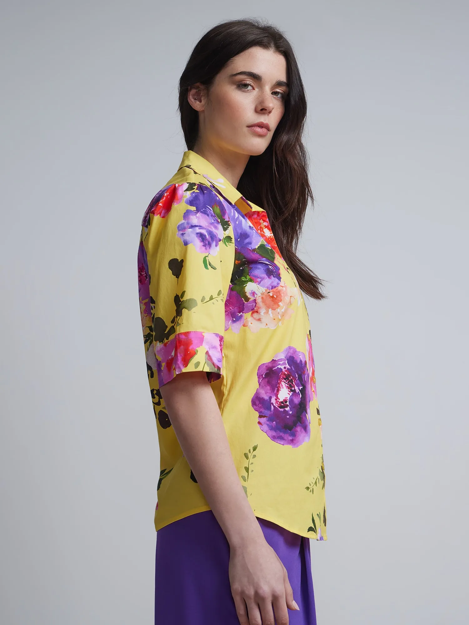 Petite Floral Button-Front - NY&C Madison Shirt®