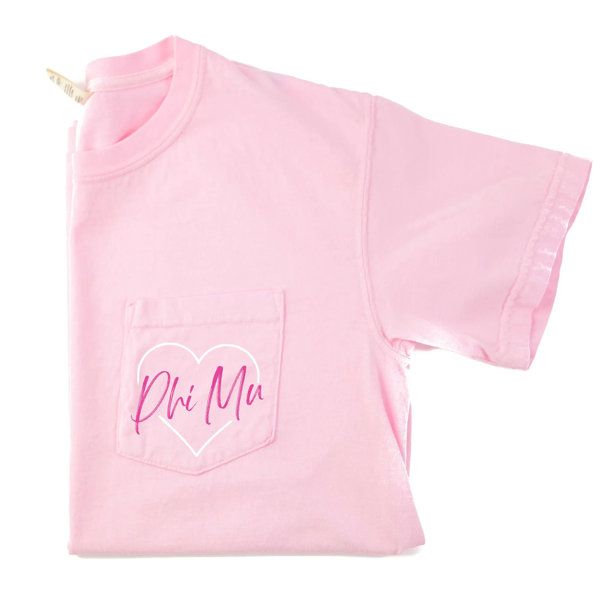 Phi Mu Heart Pocket T-Shirt - Blossom