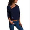 Popular Trendy Button Niche Oblique Collar Long Sleeved Women Tops Shirt Blouse