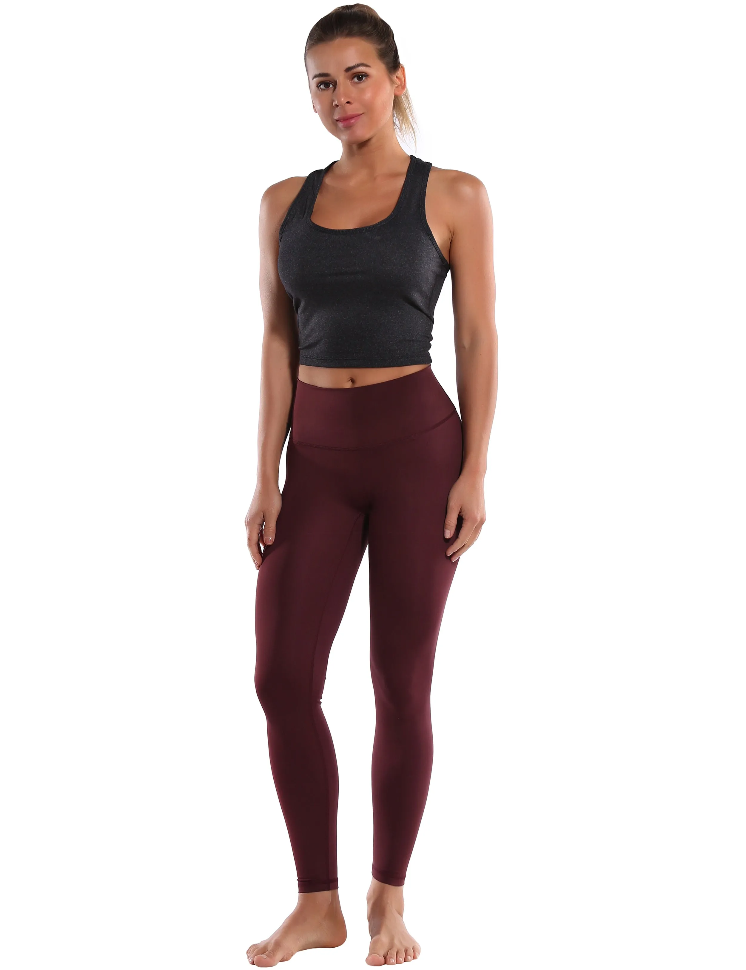 Racerback Athletic Crop Tank Tops heathercharcoal_Tall Size