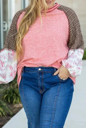 Raglan Sleeve Seamed Plus Size Top