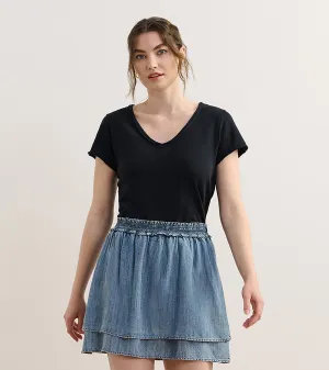 Sadie V-Neck Tee - Black