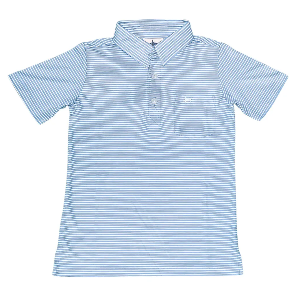 Saltwater Boys- Inshore Performance Polo Blue (2T-20)