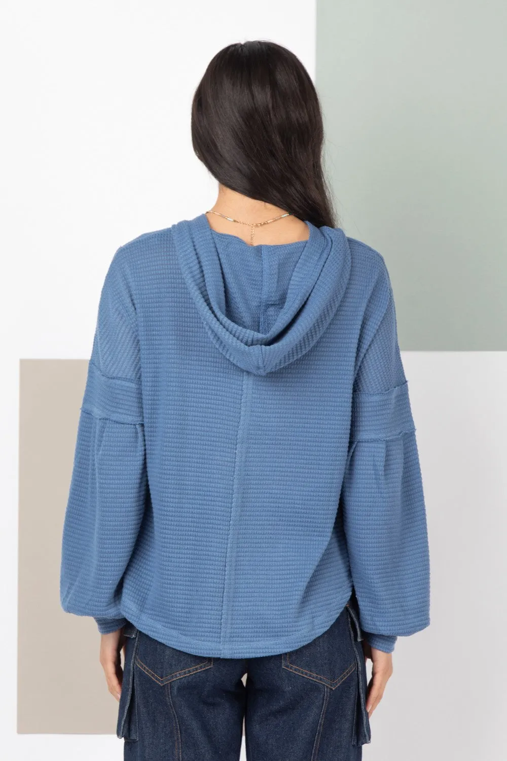 Shari Hooded Henley Top