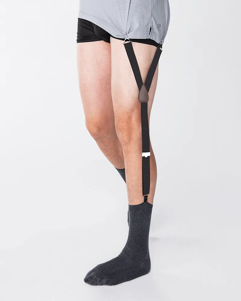 Solid Black Shirttail Garters