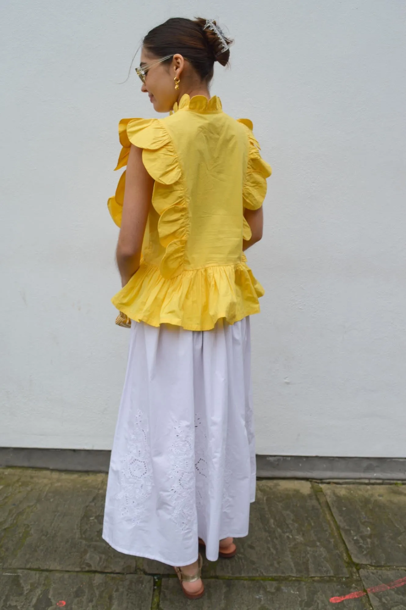 Stella Nova Embroidery Anglaise Sweet Yellow Top