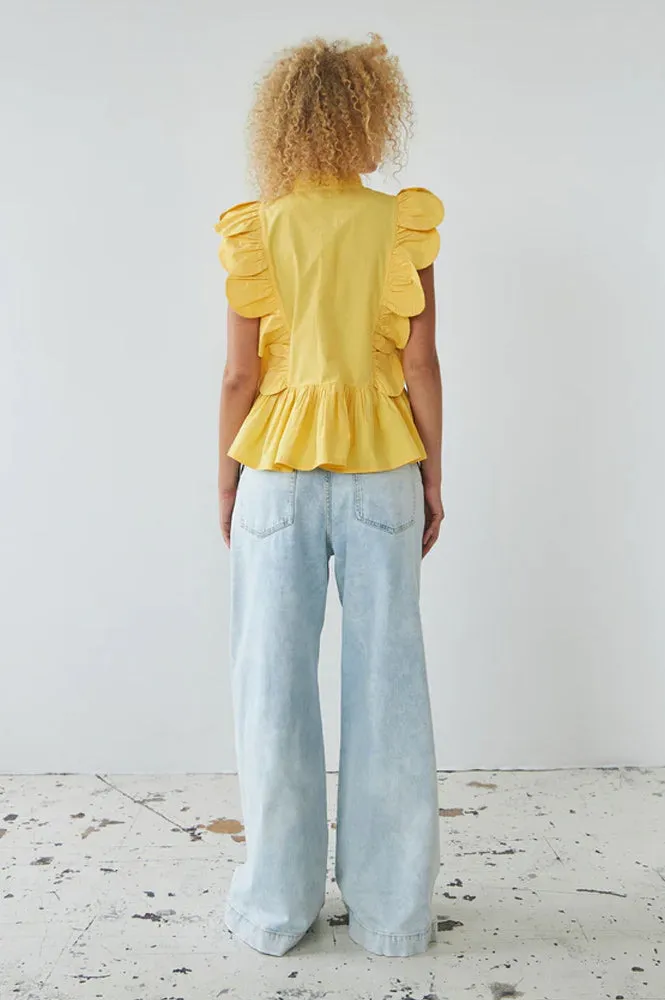 Stella Nova Embroidery Anglaise Sweet Yellow Top