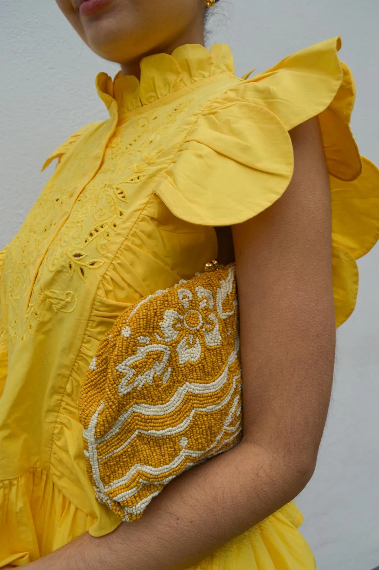 Stella Nova Embroidery Anglaise Sweet Yellow Top