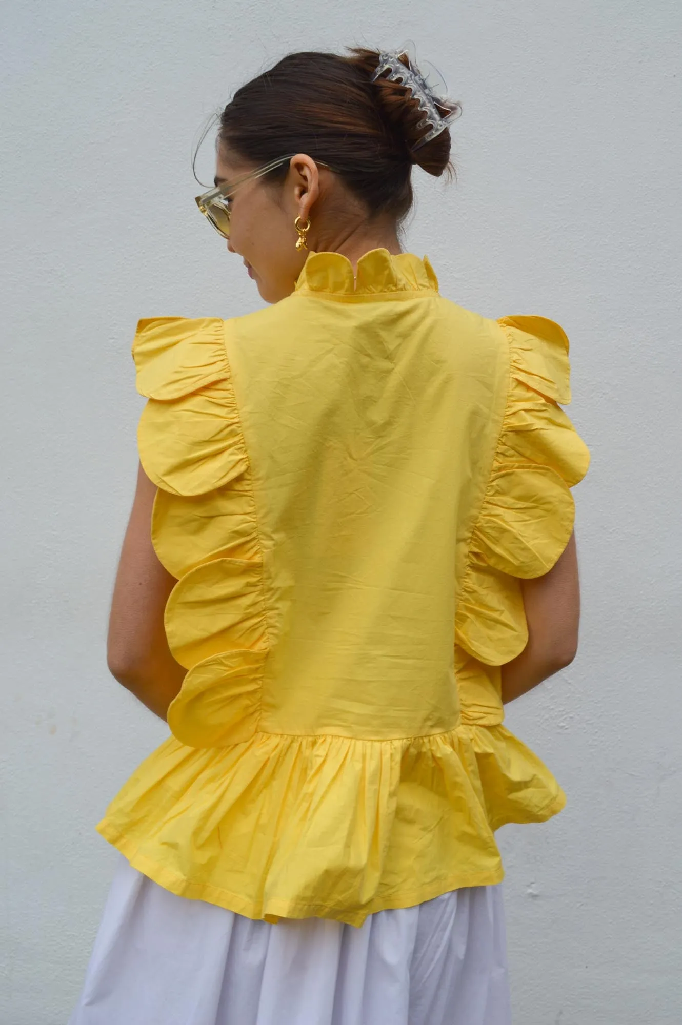 Stella Nova Embroidery Anglaise Sweet Yellow Top