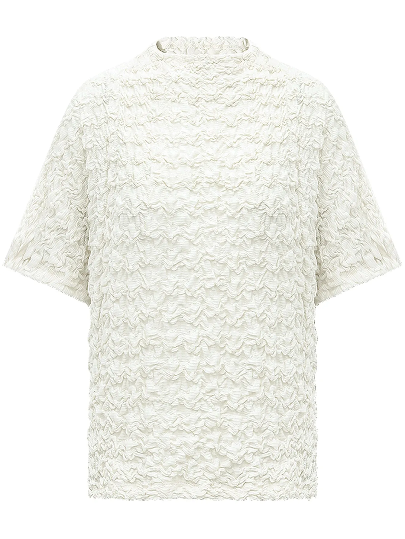Textured Pleated Knit Batwing Top