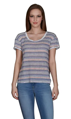 Velvet by Graham & Spencer Peni Stripe Textured Knit Tee