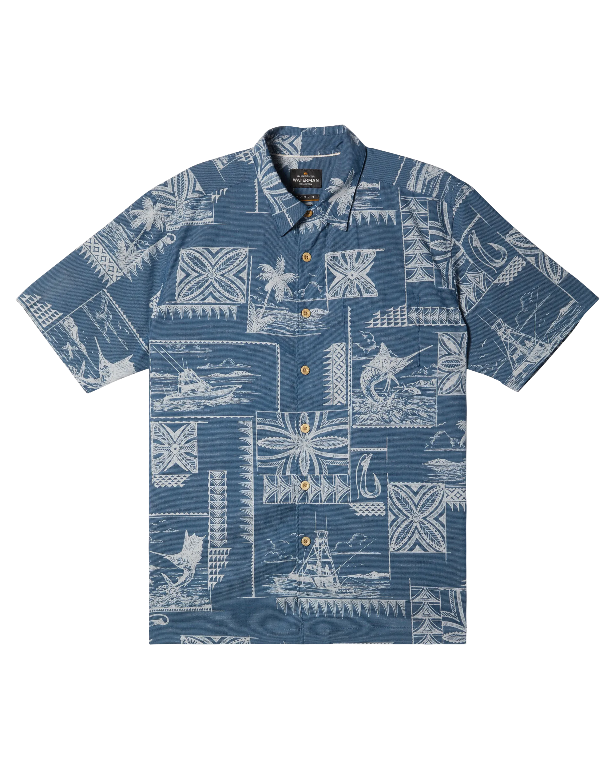 Waterman Bill Fish Short Sleeve Shirt - Majolica Blue Bill Fish